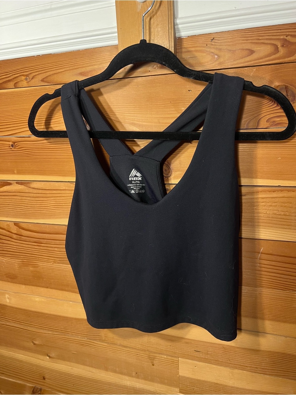 RBX Black Racerback Crop Sports Bra